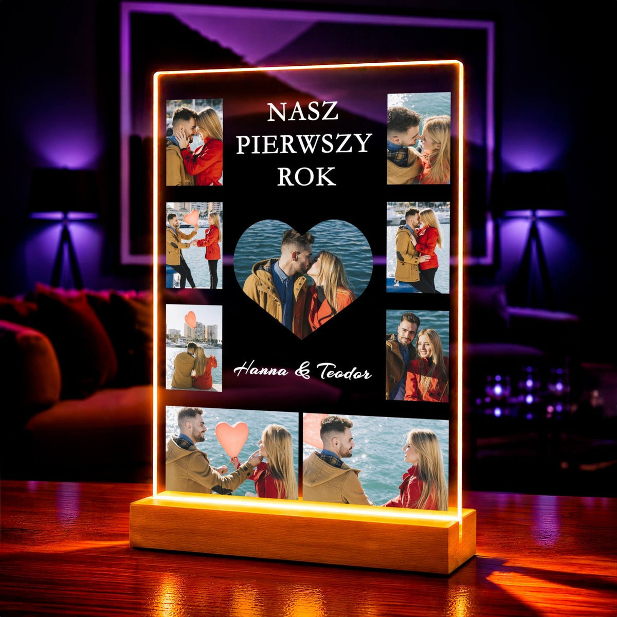 Zdjęcie na szkle akrylowym nasz rok w kadrach prezent na rocznicę - Adamell.pl