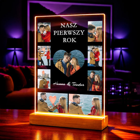 Zdjęcie na szkle akrylowym nasz rok w kadrach prezent na rocznicę - Adamell.pl