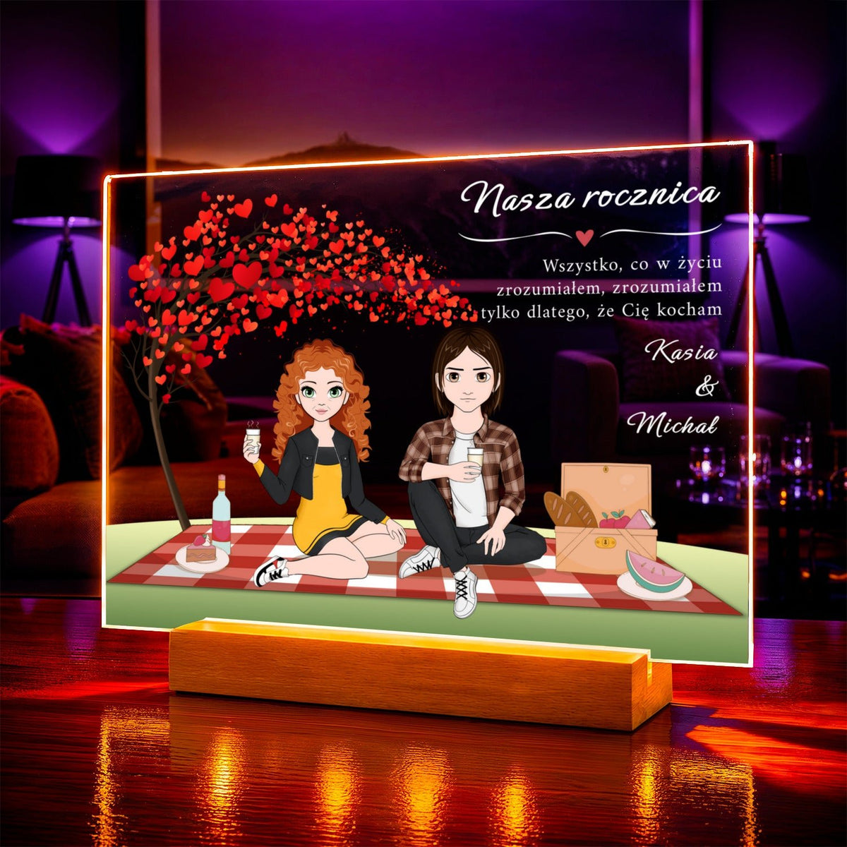 Zdjęcie na szkle akrylowym Nasza clipart prezent na rocznicę - Adamell.pl