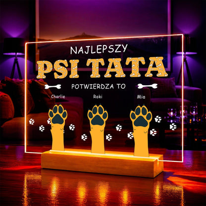 Zdjęcie na szkle akrylowym psi tata prezent dla psiarza - Adamell.pl