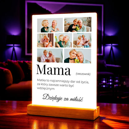 Zdjęcie na szkle akrylowym słowo mama prezent dla mamy - Adamell.pl