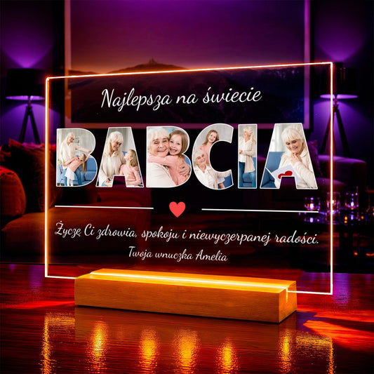Zdjęcie na szkle akrylowym w prostej oprawie prezent dla babci - Adamell.pl