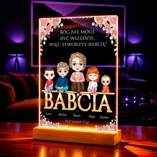 Zdjęcie na szkle akrylowym wnuki Clipart prezent dla babci - Adamell.pl