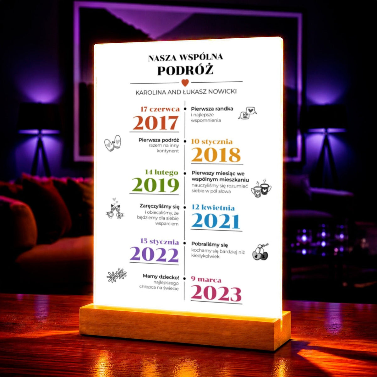 Zdjęcie na szkle akrylowym wspólna droga prezent na rocznicę - Adamell.pl