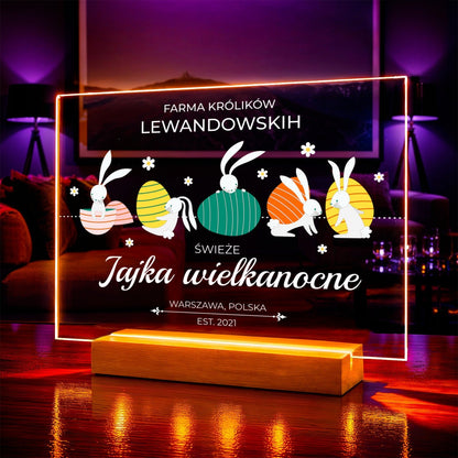 Zdjęcie na szkle akrylowym z podpisem prezent na wielkanoc - Adamell.pl