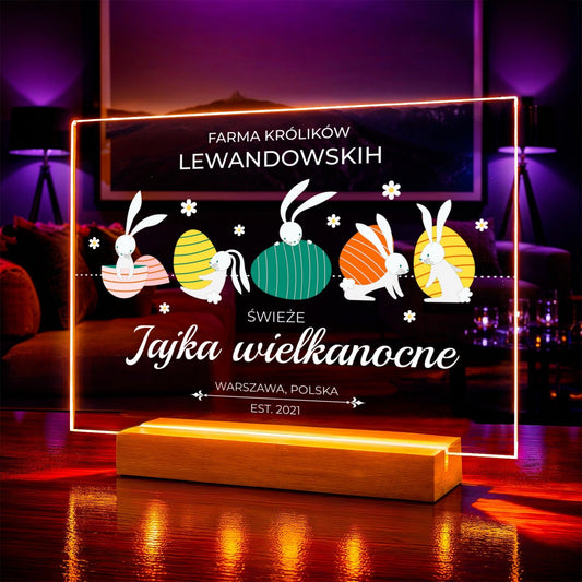 Zdjęcie na szkle akrylowym z podpisem prezent na wielkanoc - Adamell.pl