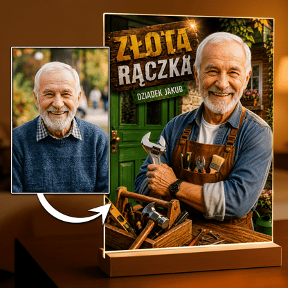 Zdjęcie na szkle akrylowym Złota Rączka prezent dla dziadka - Adamell.pl