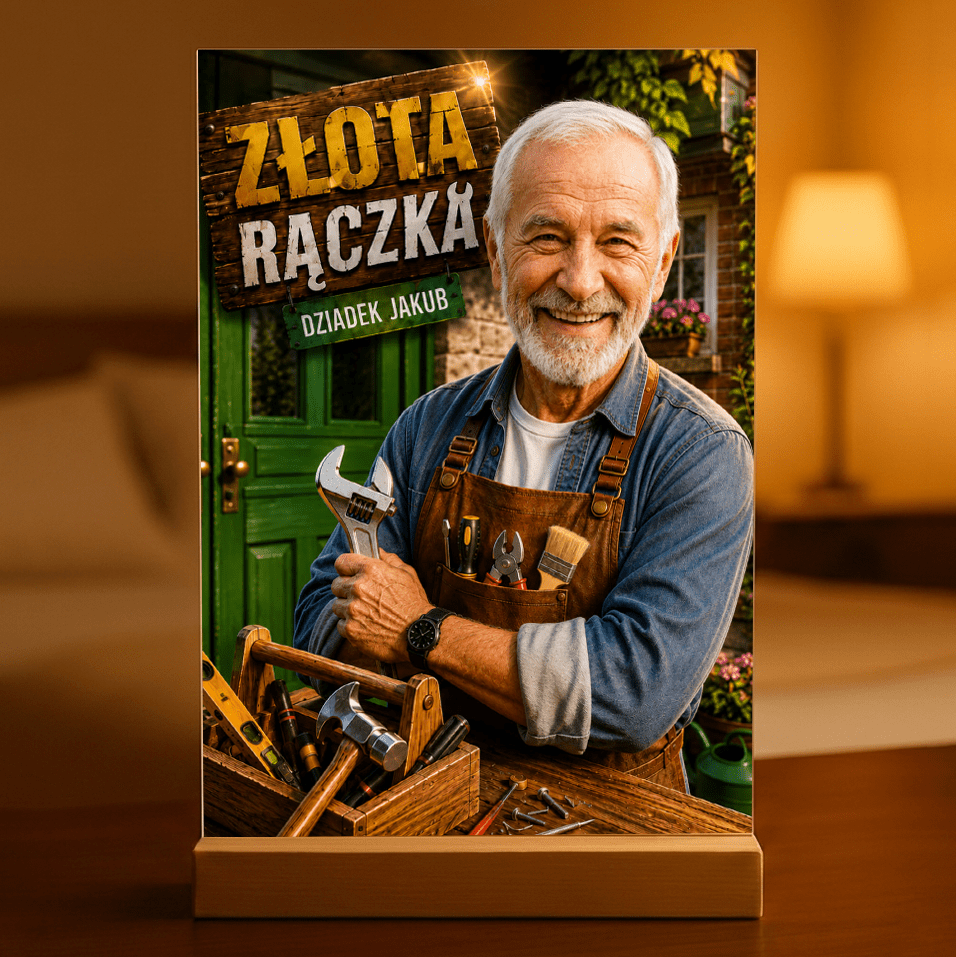 Zdjęcie na szkle akrylowym Złota Rączka prezent dla dziadka - Adamell.pl