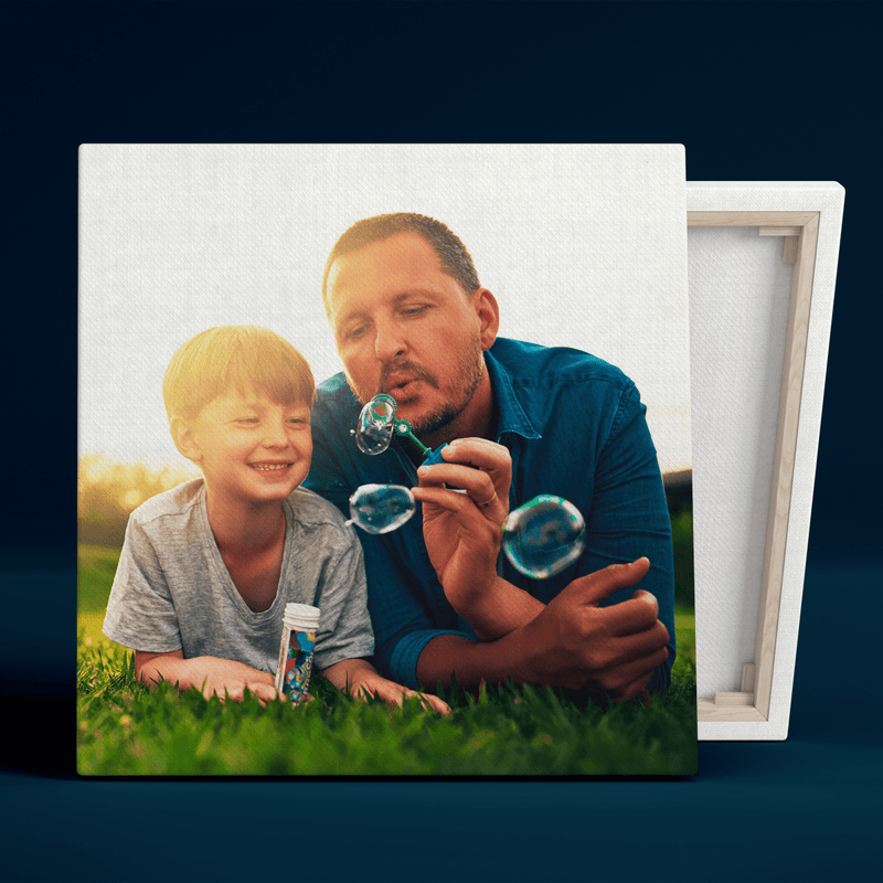 Zdjęcie taty z dzieckiem - druk na płótnie, spersonalizowany prezent dla taty - Adamell.pl