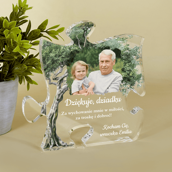 Zdjęcie z motywem drzewa - Druk na szkle - puzzel, spersonalizowany prezent dla dziadka - Adamell.pl