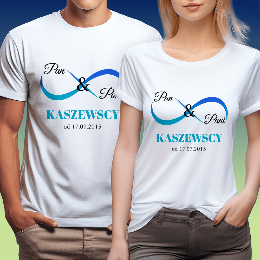 Zestaw 2 koszulek PAN & PANI - spersonalizowany prezent dla pary - Adamell.pl