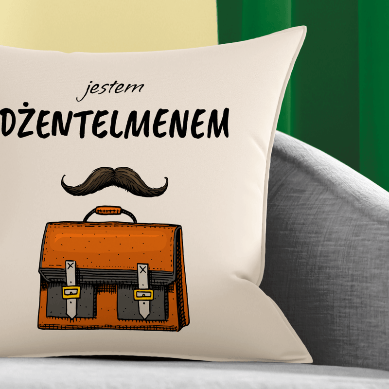 Zestaw 2 poduszek z własnym nadrukiem DAMA & DŻENTELMEN - spersonalizowany prezent dla pary - Adamell.pl