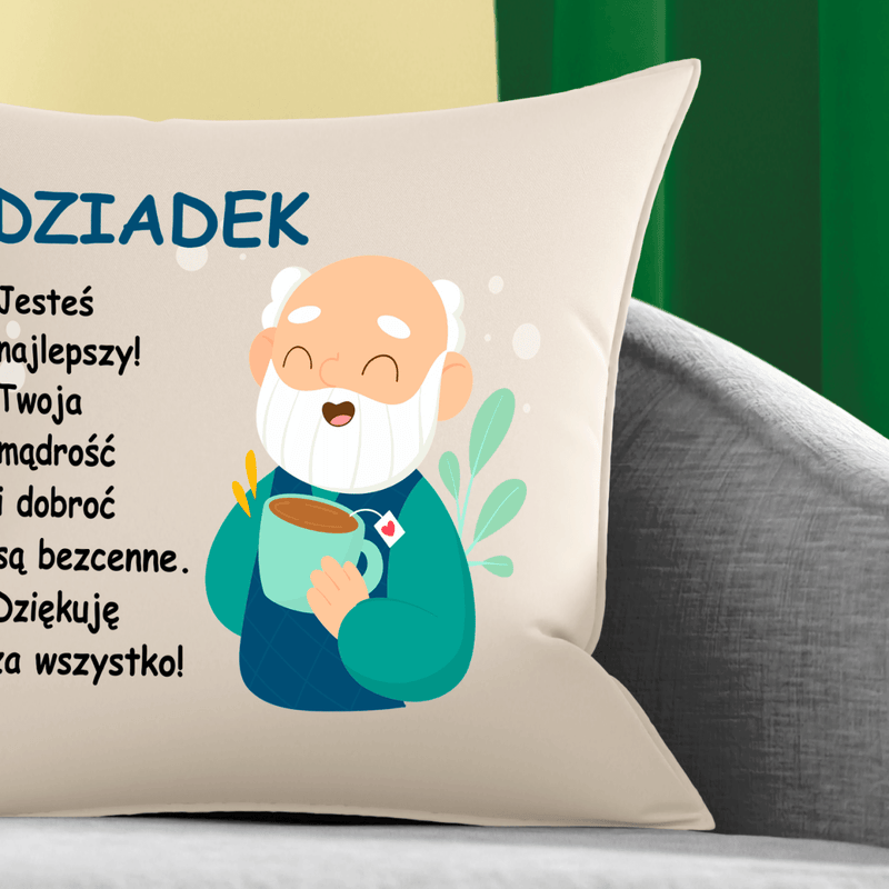 Zestaw 2 poduszek z własnym nadrukiem DZIADKOWIE - spersonalizowany prezent dla dziadków - Adamell.pl