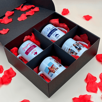 Zestaw MAMA & TATA - 4 x kubek z nadrukiem, spersonalizowany prezent dla rodziców - Adamell.pl