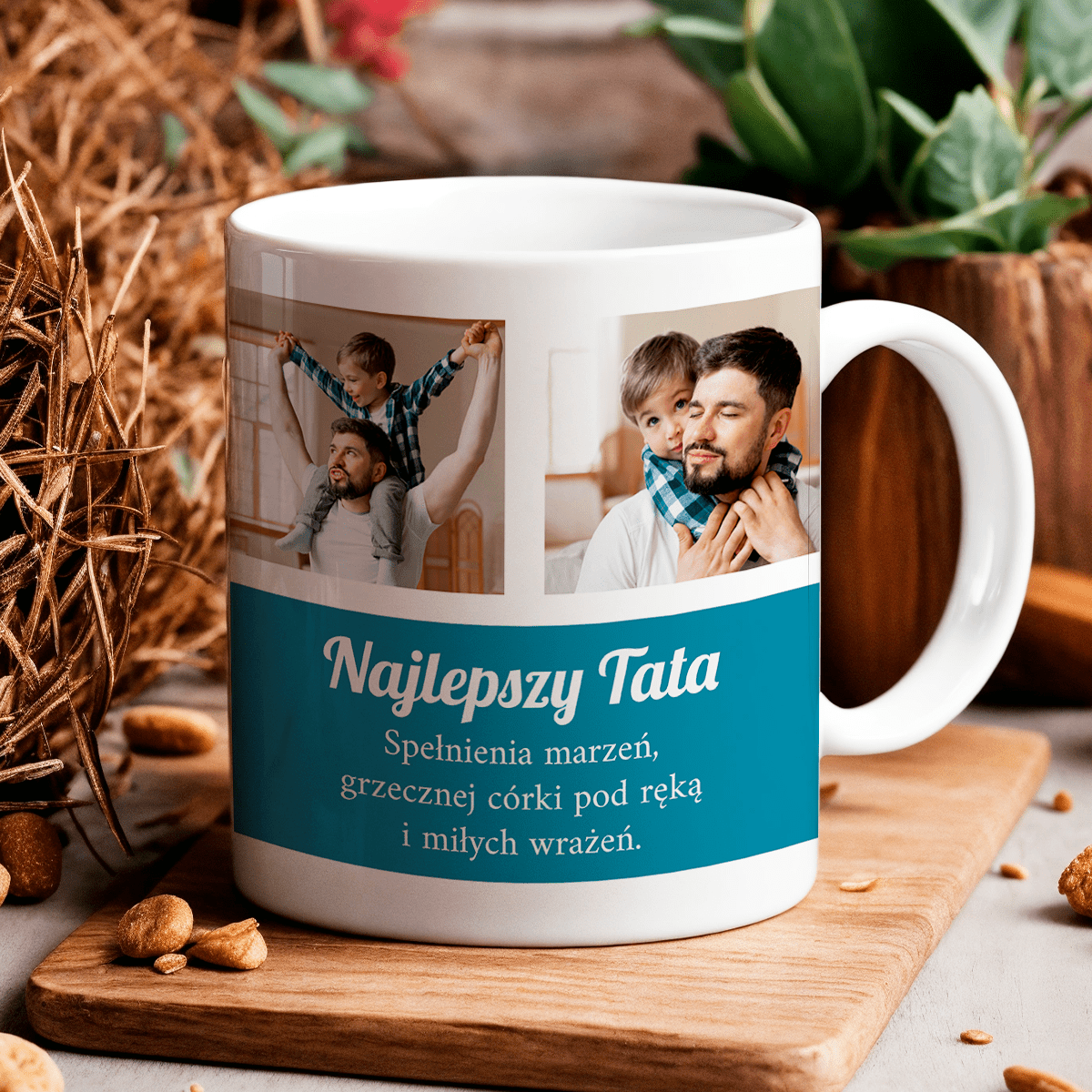 Zestaw TATA - 4 x kubek z nadrukiem, spersonalizowany prezent dla taty - Adamell.pl