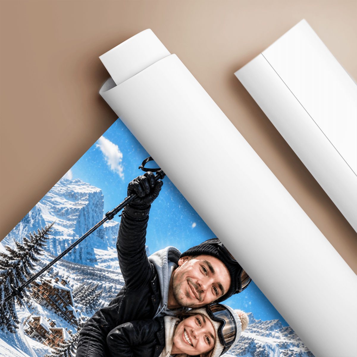 Zimowa para - plakat, spersonalizowany prezent dla pary - Adamell.pl