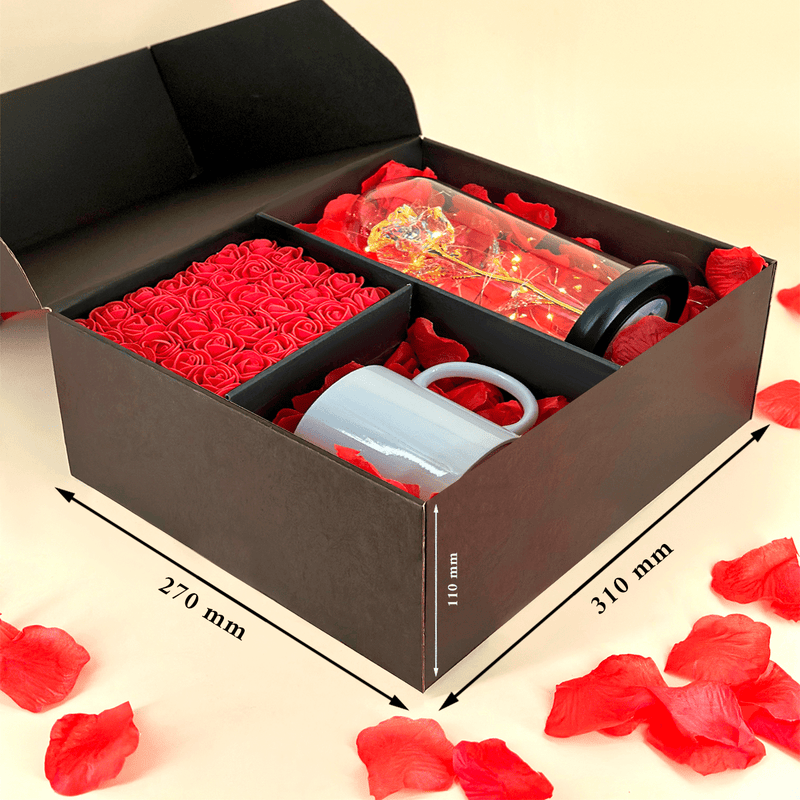 Złota wieczna róża + kubek z nadrukiem zdjęcia + napisem MAMA box 2 w 1 - zestaw prezentowy, spersonalizowany prezent dla mamy - Adamell.pl