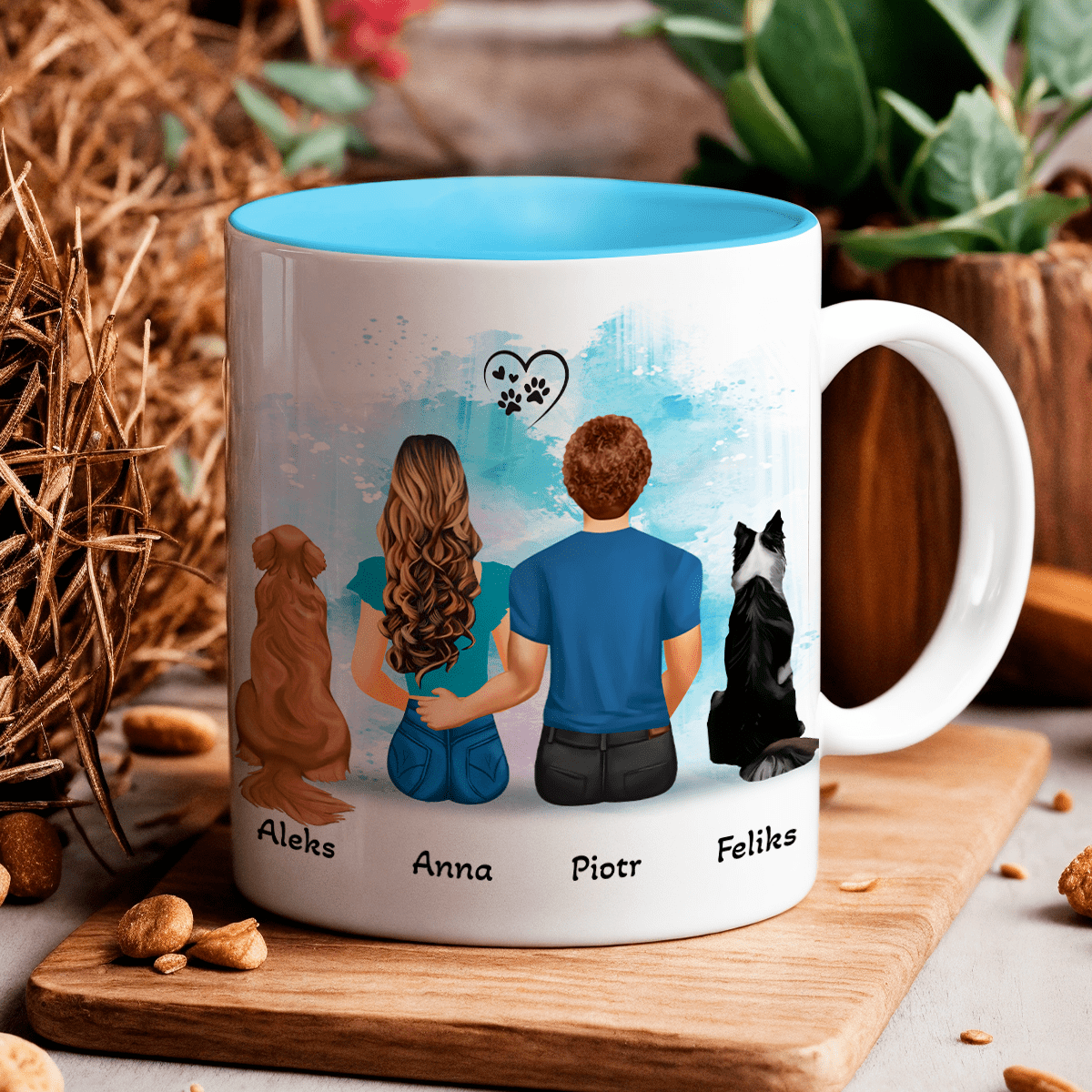 Życie z psami jest lepsze - 1x Kubek z nadrukiem, spersonalizowany prezent dla miłośnika psów - Adamell.pl