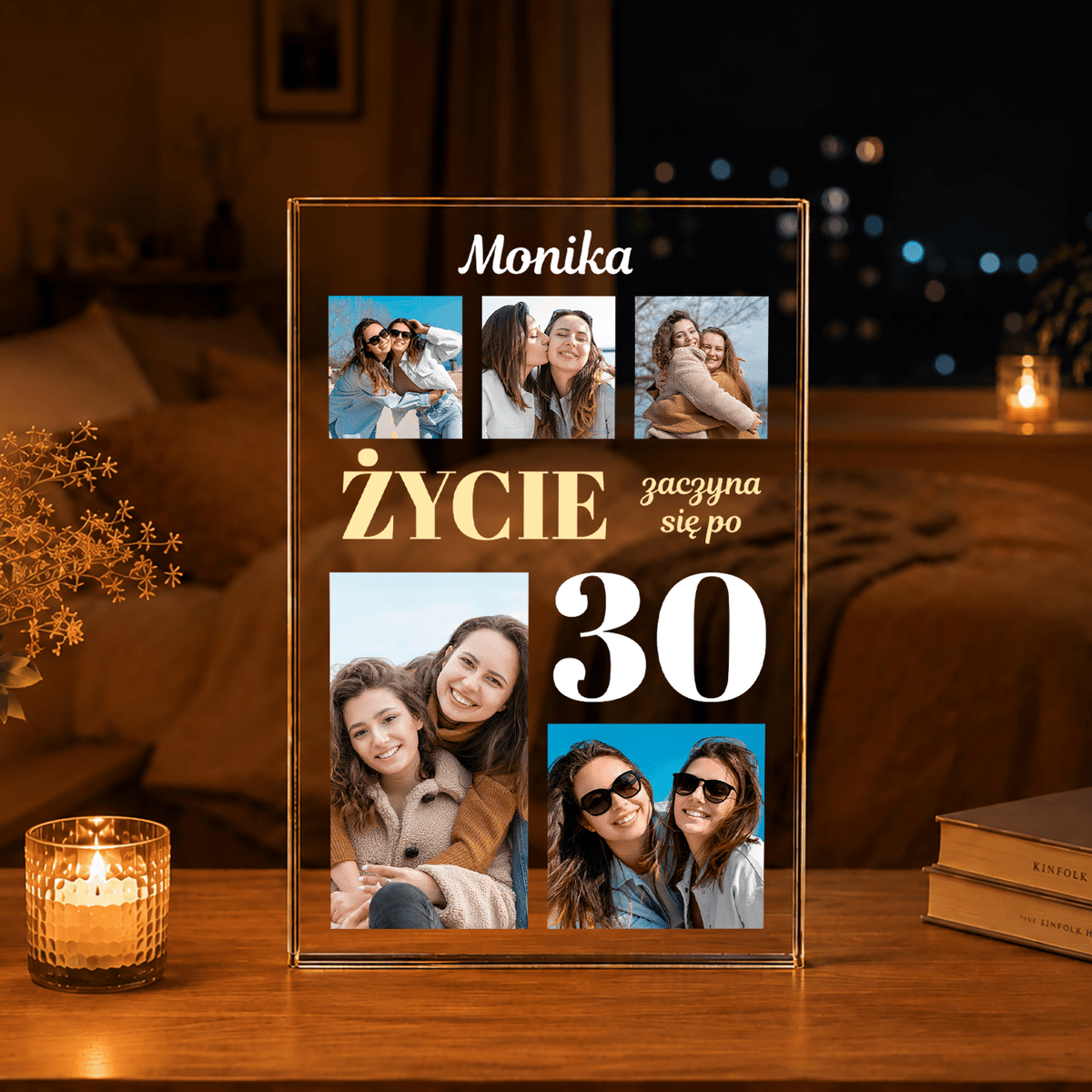 Życie zaczyna po się po 30 - Druk na szkle, spersonalizowany prezent na urodziny - Adamell.pl