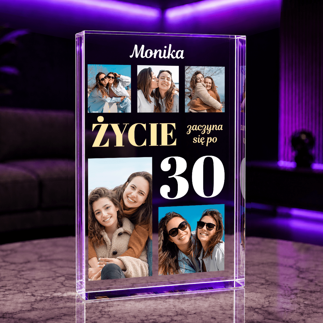 Życie zaczyna po się po 30 - Druk na szkle, spersonalizowany prezent na urodziny - Adamell.pl