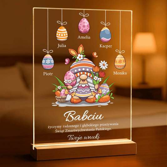 Życzenia dla babci od wnuków - Druk na szkle, spersonalizowany prezent dla babci - Adamell.pl