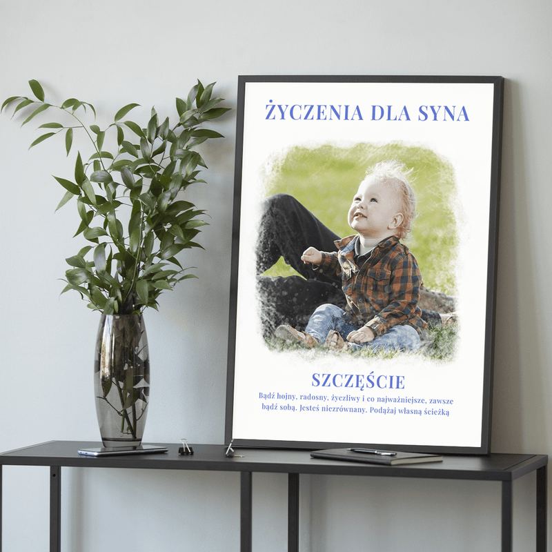 Życzenia dla syna - plakat, spersonalizowany prezent dla dziecka - Adamell.pl