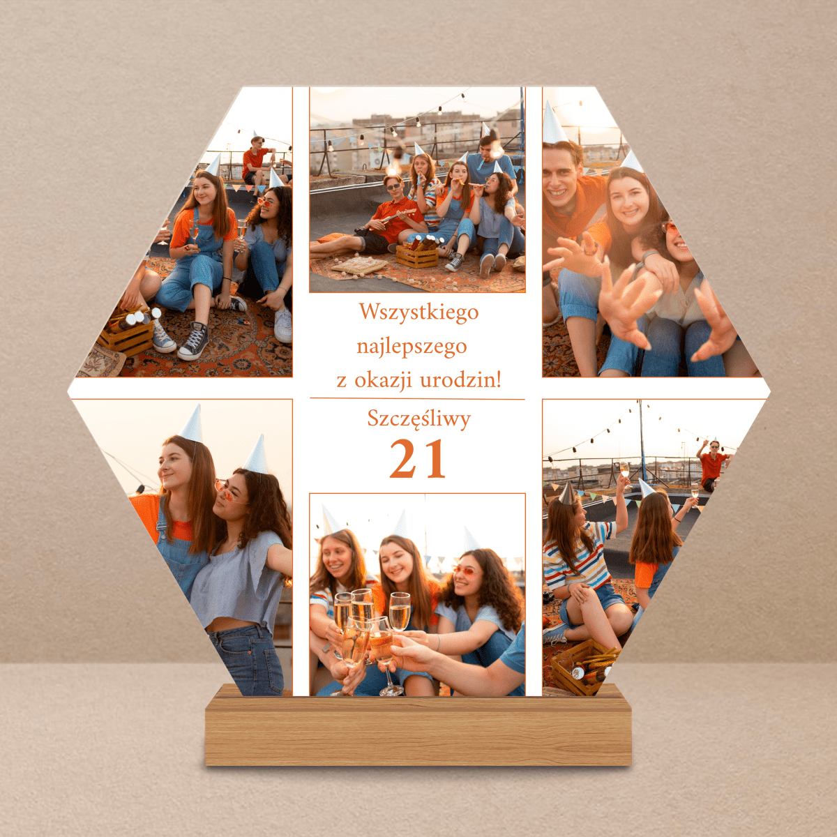 Życzenia na 21. urodziny - Druk na szkle, spersonalizowany prezent dla przyjaciela - Adamell.pl