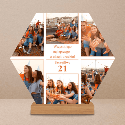 Życzenia na 21. urodziny - Druk na szkle, spersonalizowany prezent dla przyjaciela - Adamell.pl