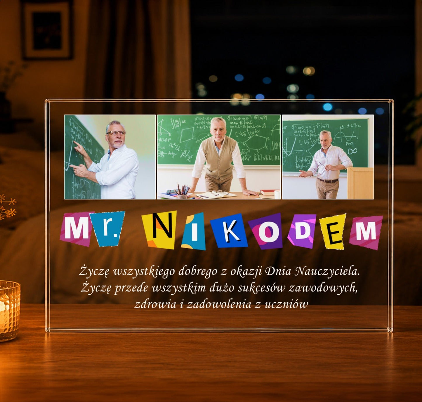 Życzenia na Dzień Nauczyciela - Druk na szkle, spersonalizowany prezent dla nauczyciela - Adamell.pl