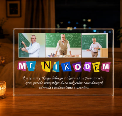 Życzenia na Dzień Nauczyciela - Druk na szkle, spersonalizowany prezent dla nauczyciela - Adamell.pl