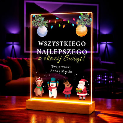 Życzenia na święta - Druk na szkle, spersonalizowany prezent dla dziadków - Adamell.pl