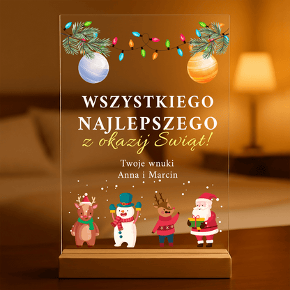 Życzenia na święta - Druk na szkle, spersonalizowany prezent dla dziadków - Adamell.pl