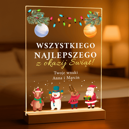 Życzenia na święta - Druk na szkle, spersonalizowany prezent dla dziadków - Adamell.pl