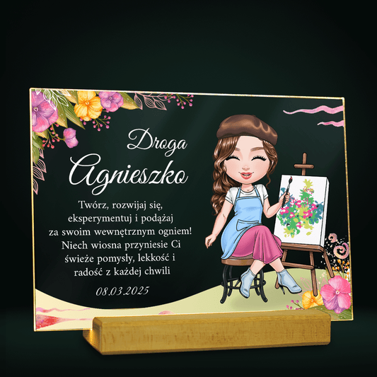 Życzenia od serca dla niej Clipart - Druk na szkle, spersonalizowany prezent dla niej - Adamell.pl