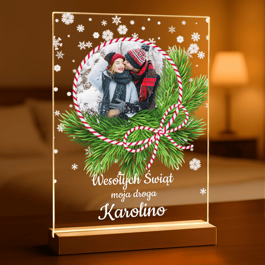 Życzenia świąteczne dla ukochanej - Druk na szkle, spersonalizowany prezent dla dziewczyny - Adamell.pl