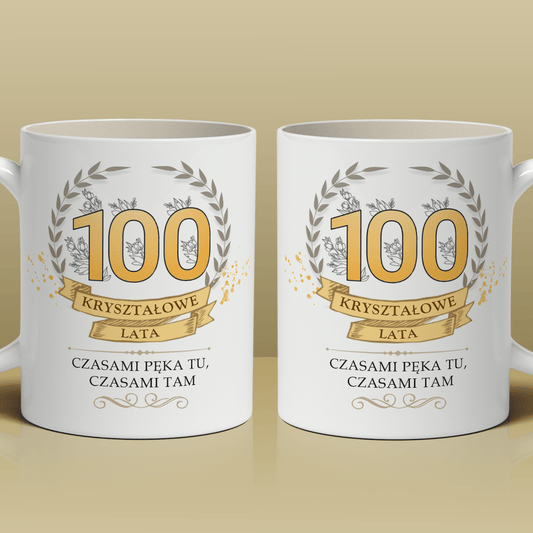 100 Kryształowe lata - 1x Kubek z nadrukiem, spersonalizowany prezent dla kobiety - Adamell.pl