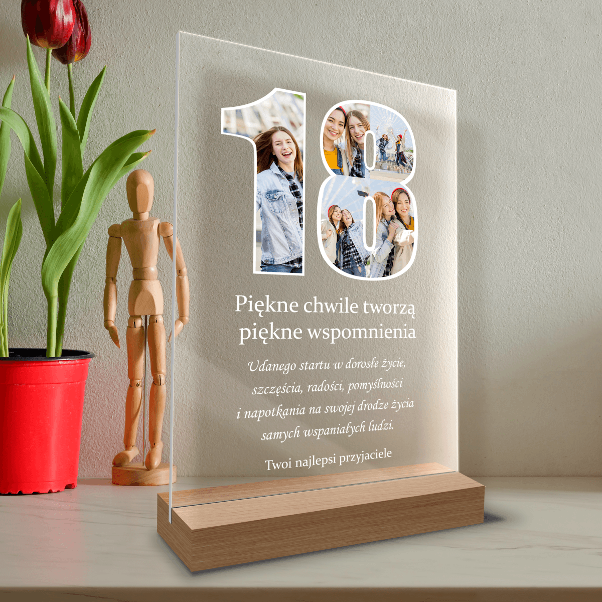 18 urodziny - Druk na szkle, spersonalizowany prezent - Adamell.pl - Wyjątkowe Prezenty