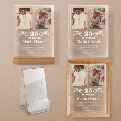25 lat razem - Druk na szkle, spersonalizowany prezent dla pary - Adamell.pl