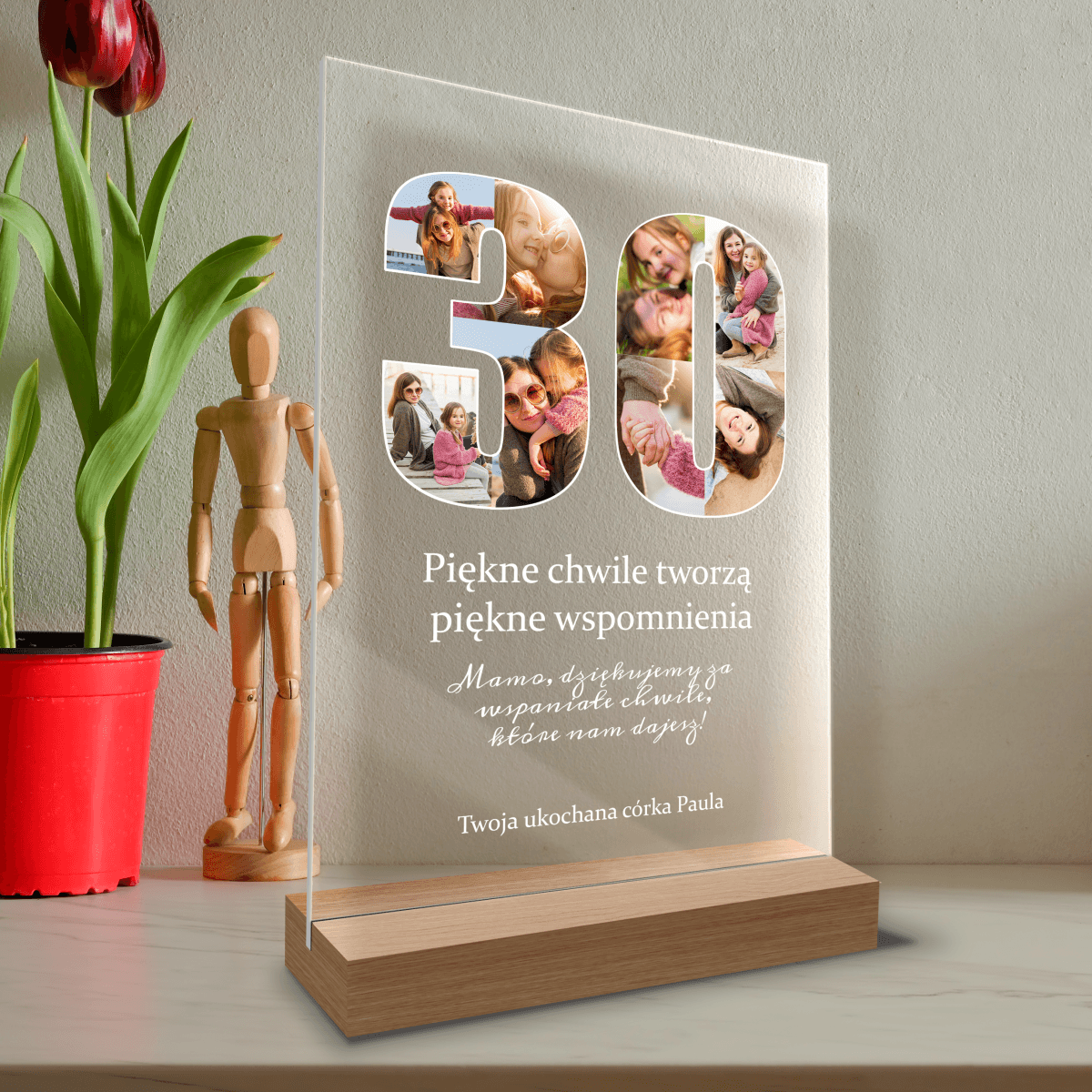 30 urodziny mamy - Druk na szkle, spersonalizowany prezent dla mamy - Adamell.pl - Wyjątkowe Prezenty