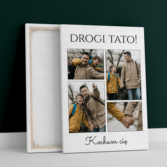 4 zdjęcia z tatą - druk na płótnie, spersonalizowany prezent dla taty - Adamell.pl