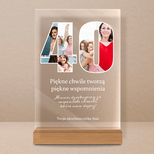 40 urodziny mamy - Druk na szkle, spersonalizowany prezent dla mamy - Adamell.pl - Wyjątkowe Prezenty