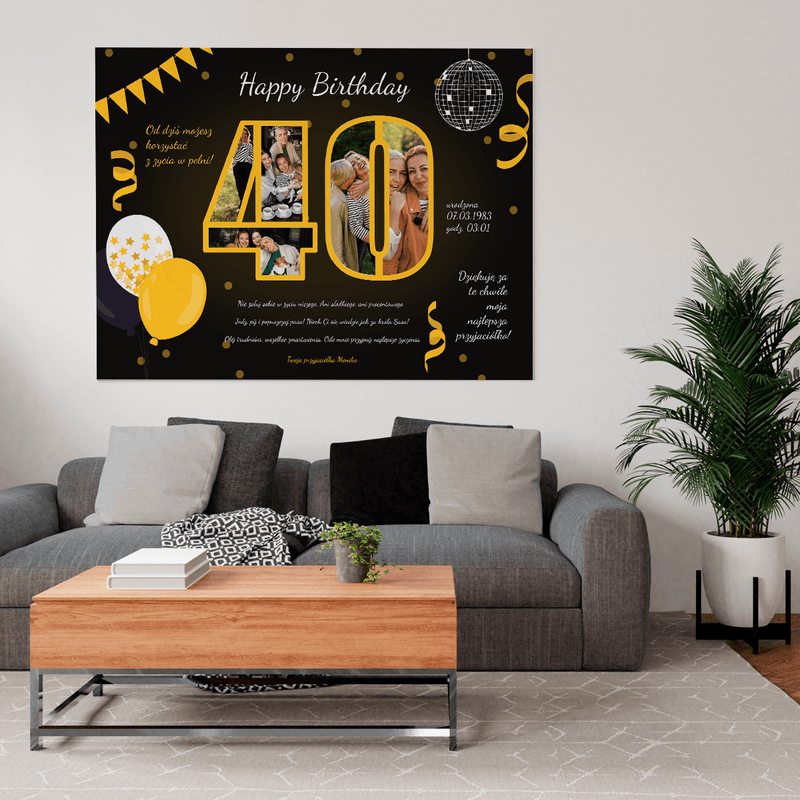 40 urodziny życzenia - druk na płótnie, spersonalizowany prezent - Adamell.pl - Wyjątkowe Prezenty