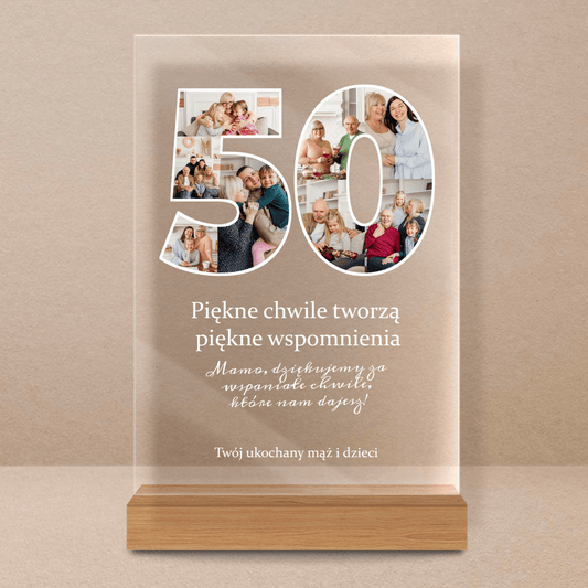50 urodziny - Druk na szkle, spersonalizowany prezent dla mamy - Adamell.pl - Wyjątkowe Prezenty