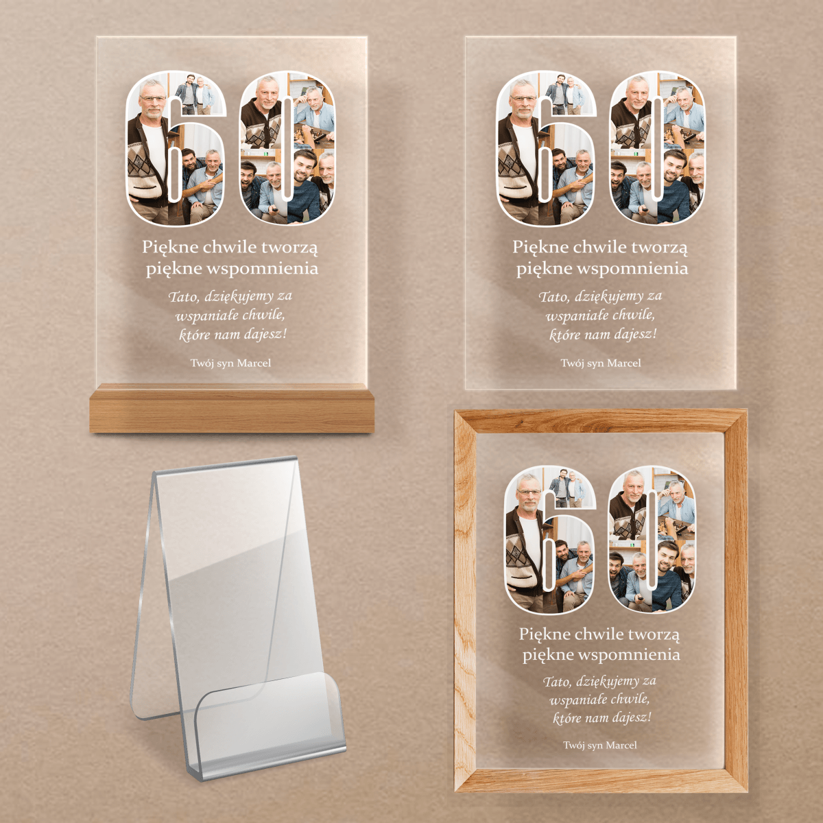 60 urodziny - Druk na szkle, spersonalizowany prezent dla taty - Adamell.pl - Wyjątkowe Prezenty