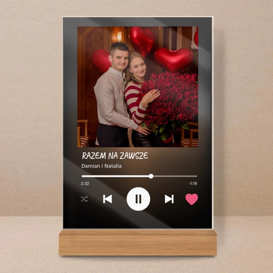 Magiczny Druk na szkle akrylowym, Spotify Prezent