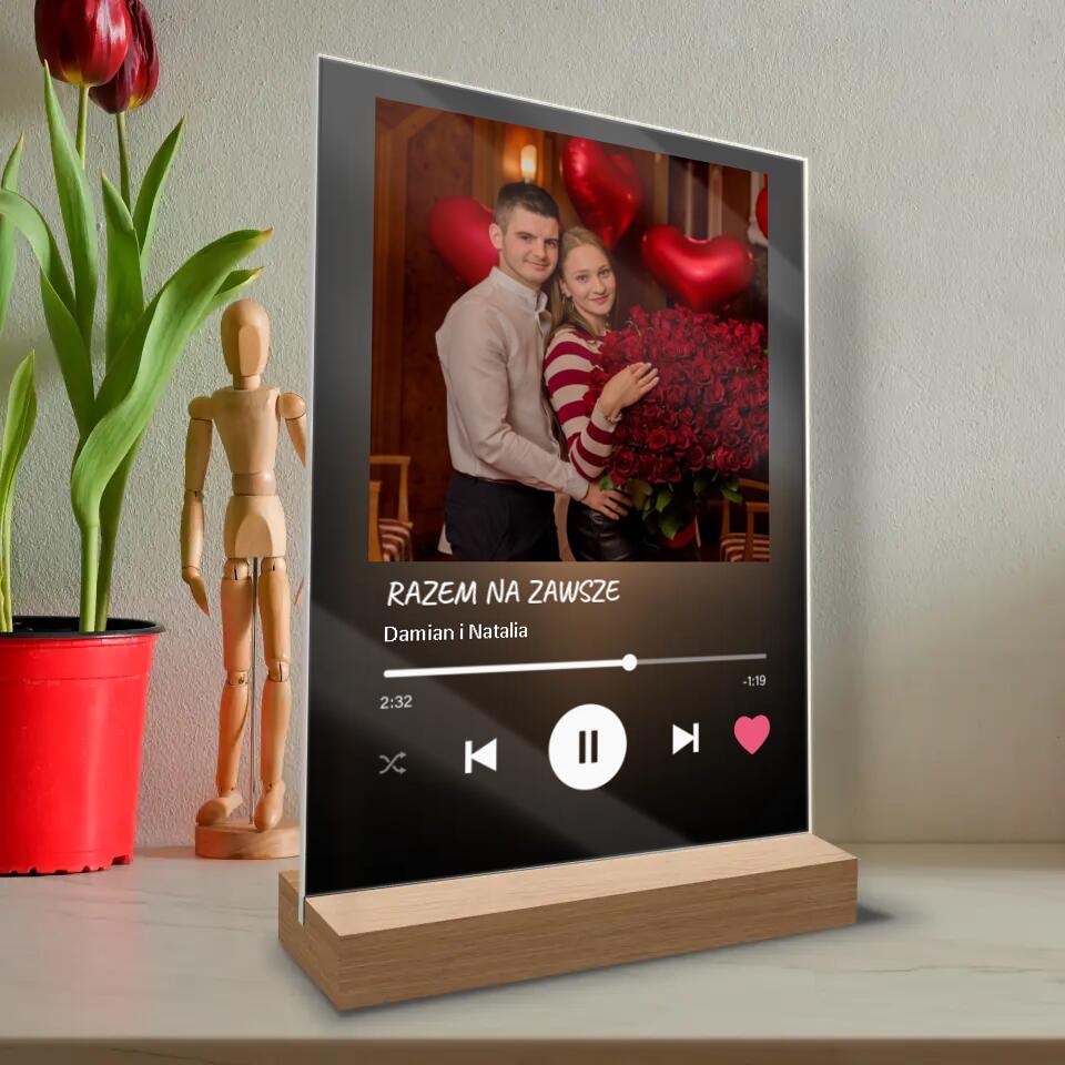 Magiczny Druk na szkle akrylowym, Spotify Prezent