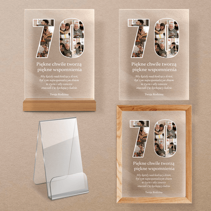 70. urodziny - Druk na szkle, spersonalizowany prezent - Adamell.pl - Wyjątkowe Prezenty