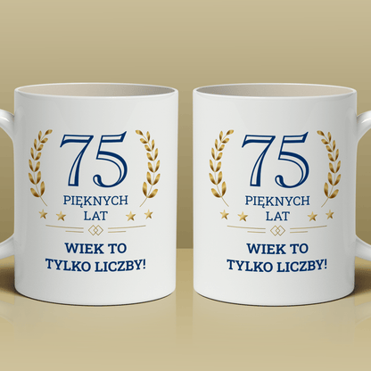 75 pięknych lat - 1x Kubek z nadrukiem, spersonalizowany prezent - Adamell.pl