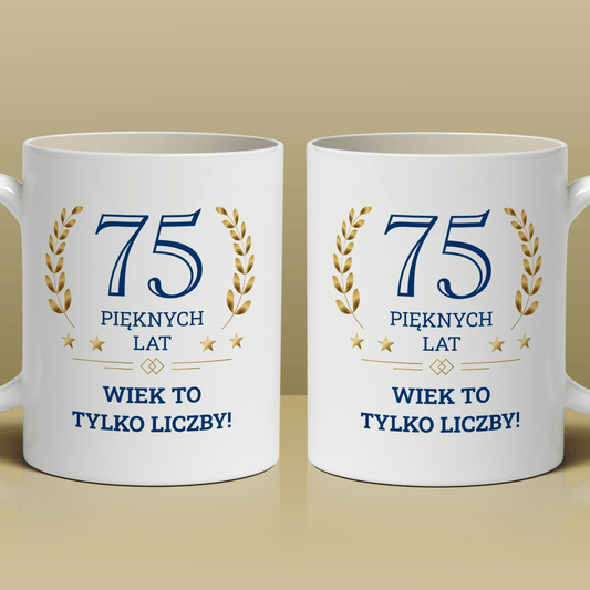 75 pięknych lat - 1x Kubek z nadrukiem, spersonalizowany prezent - Adamell.pl