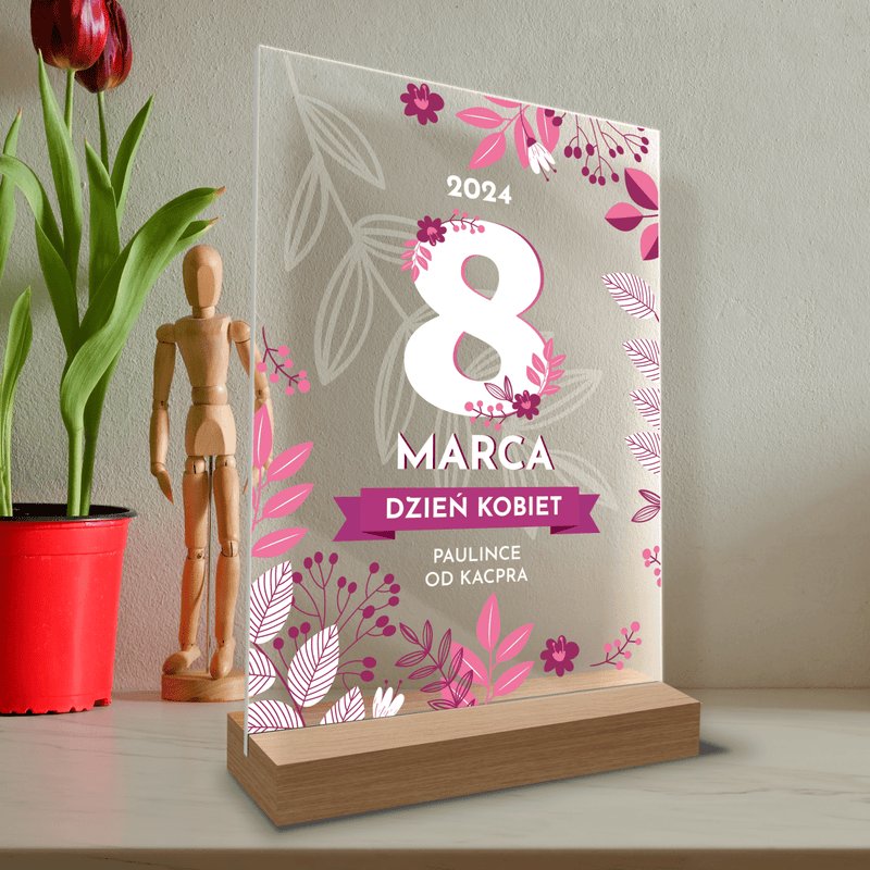 8 marca Dzień Kobiet - Druk na szkle, spersonalizowany prezent dla niej - Adamell.pl